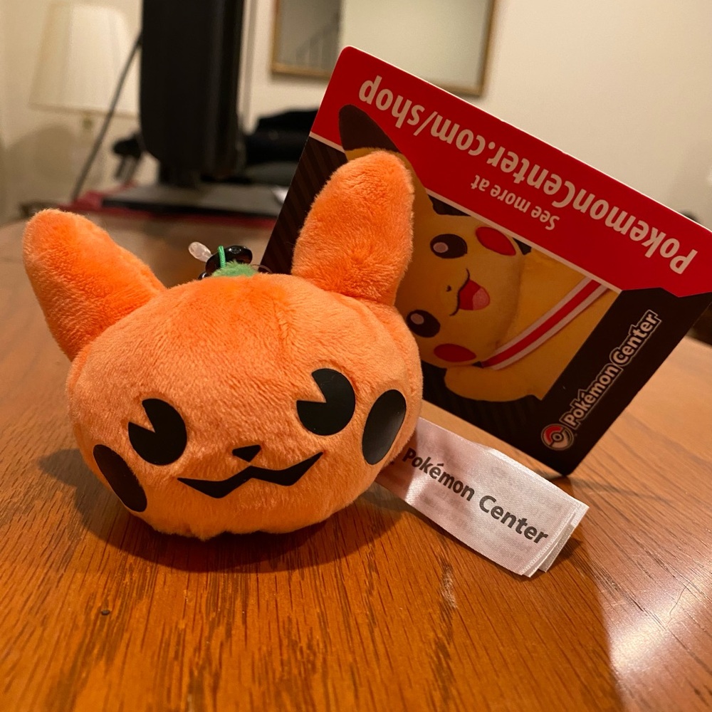 Pikachu Pumpkin Plush Keychain